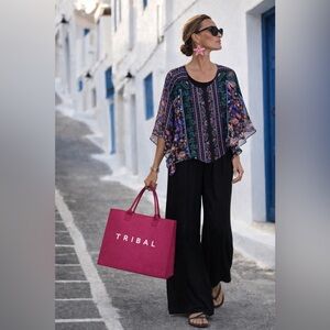 Boho chic kimono shrug top M